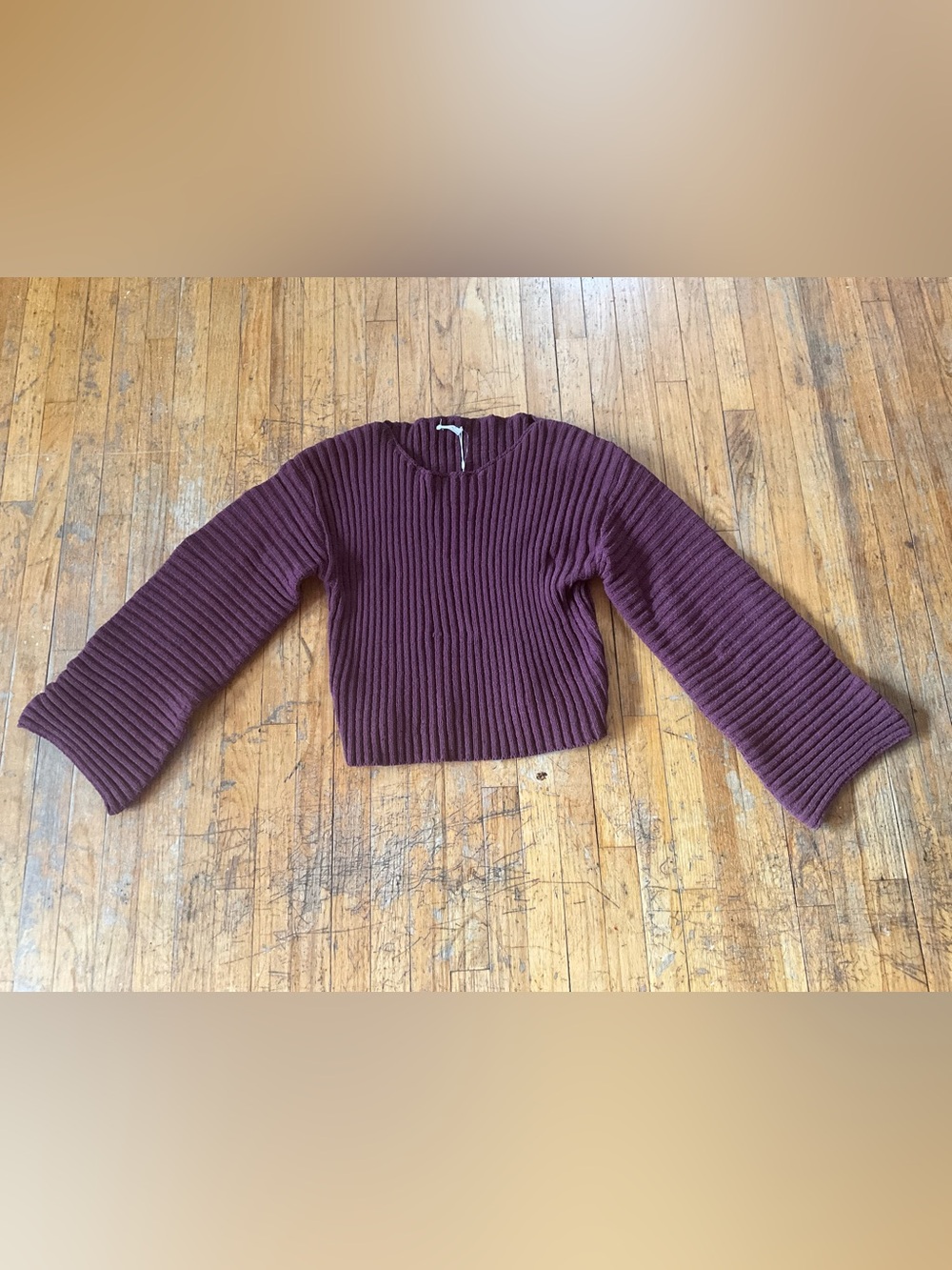 Sage‎ The Label - Ribbed Knit Sweater in Deep Plum - Size XL
